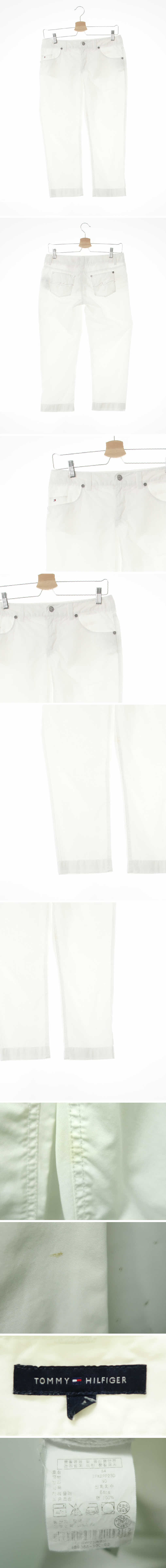 타미힐피거 7부슬림팬츠 타미힐피거 화이트 면 7부슬림팬츠
