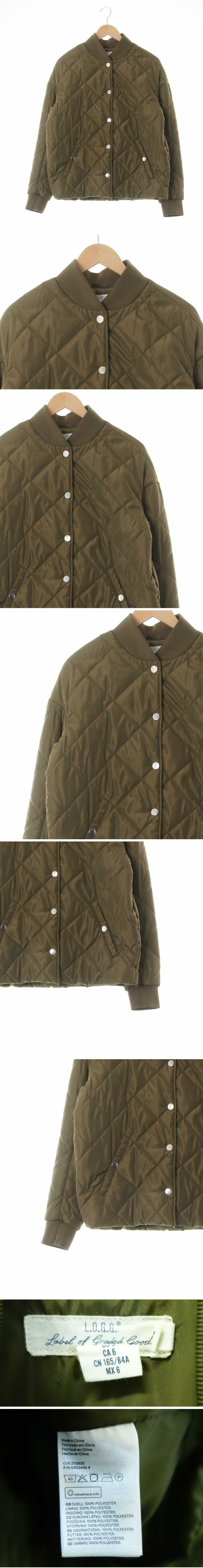 h&m 다이아퀼팅오버핏숏패딩점퍼 h&m 카키 다이아퀼팅오버핏숏패딩점퍼