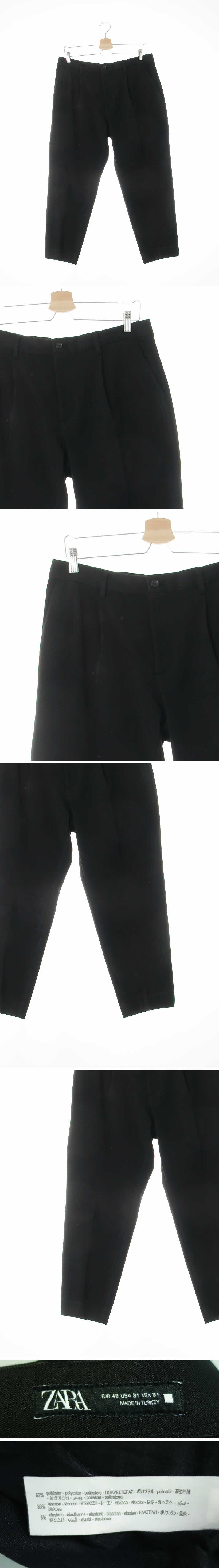 자라 핀턱슬랙스팬츠 자라 블랙 핀턱슬랙스팬츠