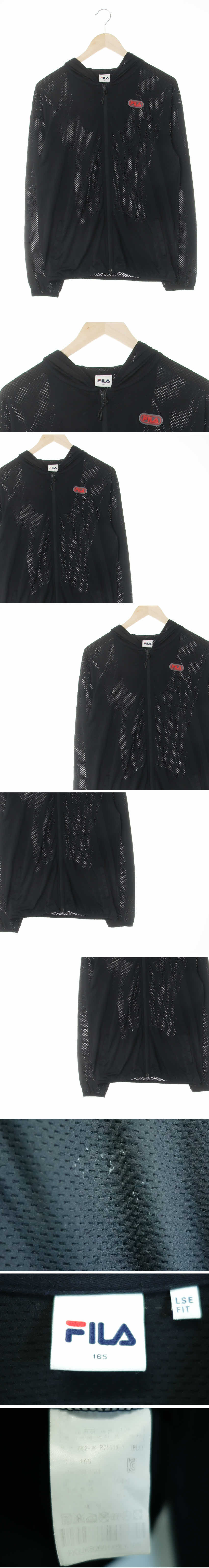 필라 패치매쉬드후디집업 필라 블랙 패치매쉬드후디집업