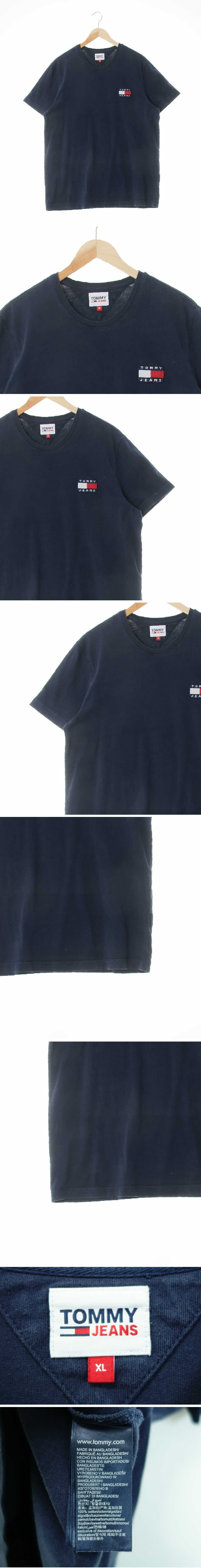 타미힐피거 패치로고워싱반팔티 타미힐피거 네이비 면 패치로고워싱반팔티