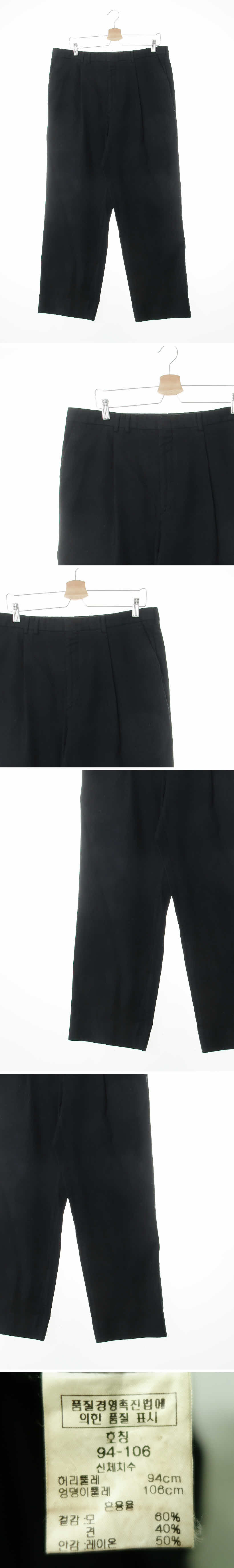 basso 실키핀턱정장팬츠 basso 블랙 실크혼방 실키핀턱정장팬츠