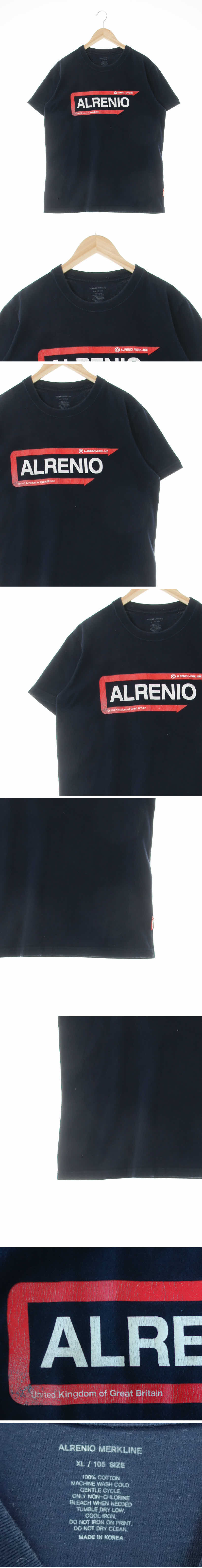 alrenio merkline 레터링라운드반팔티 alrenio merkline 네이비 프린팅 면 레터링라운드반팔티