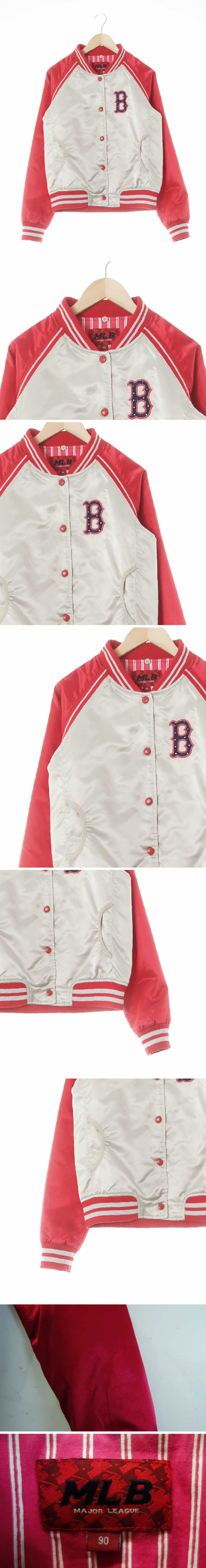 MLB 광택투톤야구점퍼 MLB 레드실버그레이 광택투톤야구점퍼