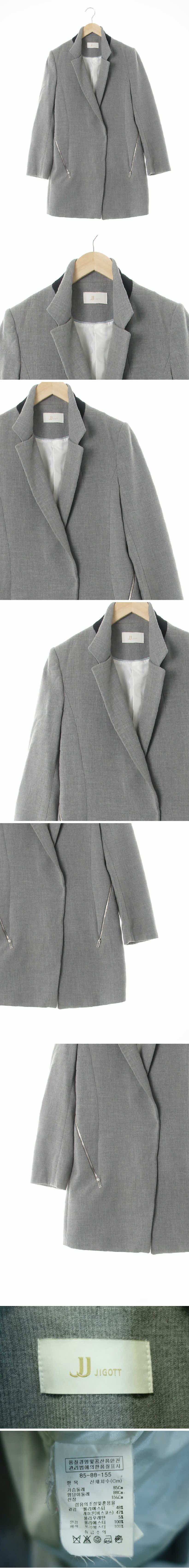 JJ지고트 배색카라롱블레이저 JJ지고트 그레이 배색카라롱블레이저