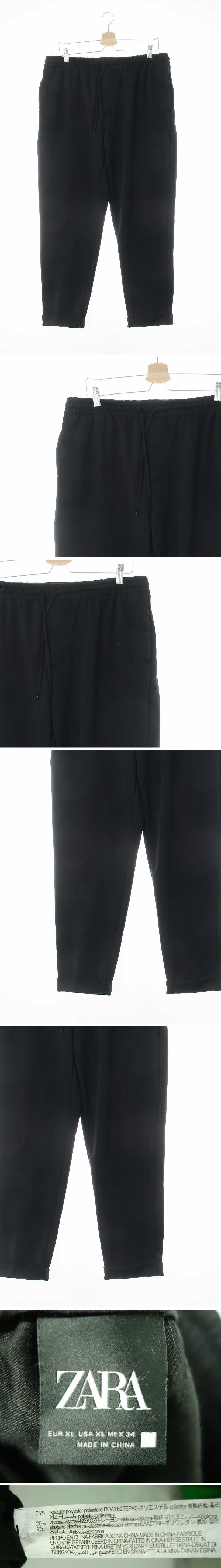 자라 롤업릴렉스핏팬츠 자라 블랙 비스코스혼방 롤업릴렉스핏팬츠