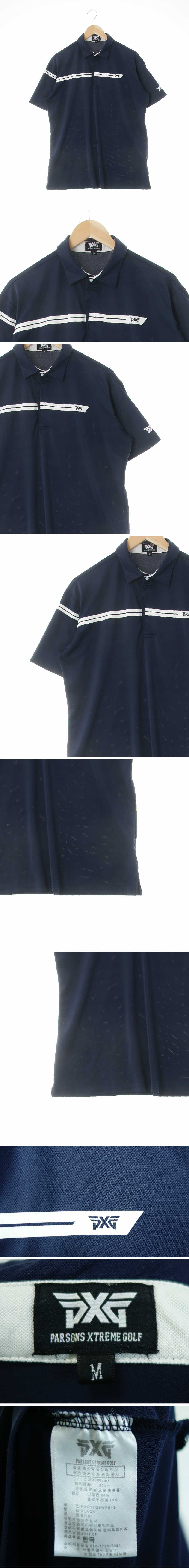 pxg 반팔카라티 pxg 네이비 프린팅 반팔카라티