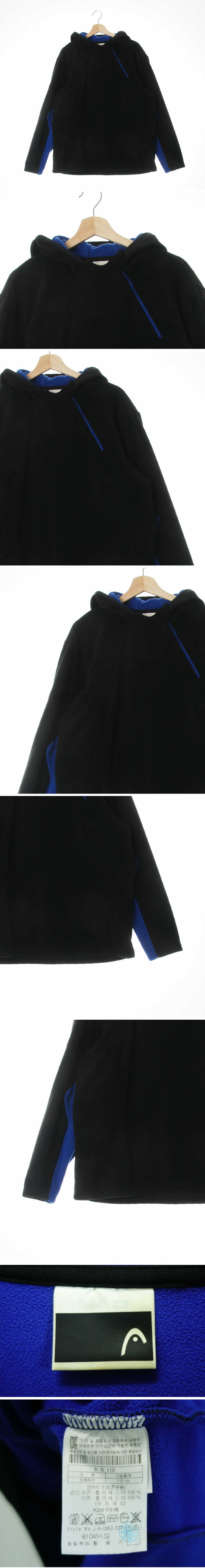 헤드 사선반집업웜후드티 헤드 블랙 사선반집업웜후드티