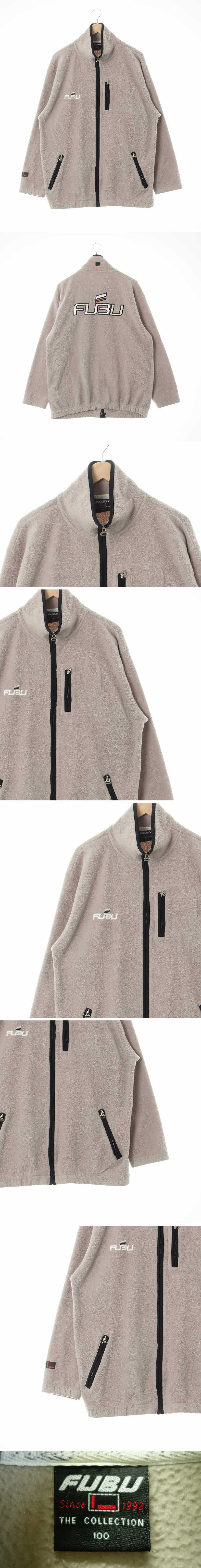 fubu 오버핏하이넥플리스집업 fubu 베이지 오버핏하이넥플리스집업