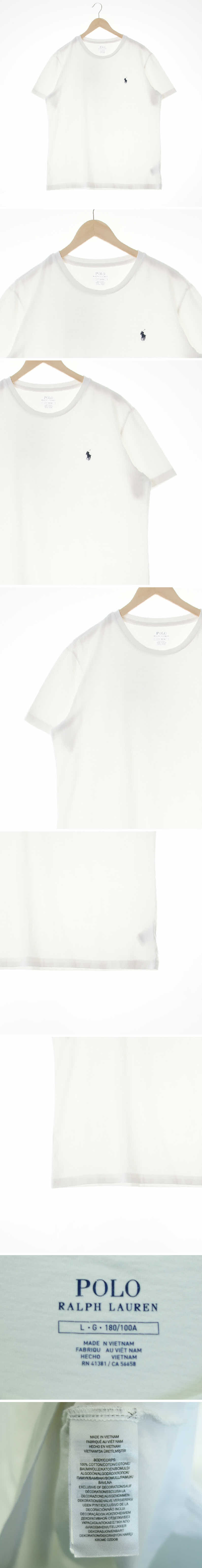 폴로 화이트 면 자수포니라운드반팔티