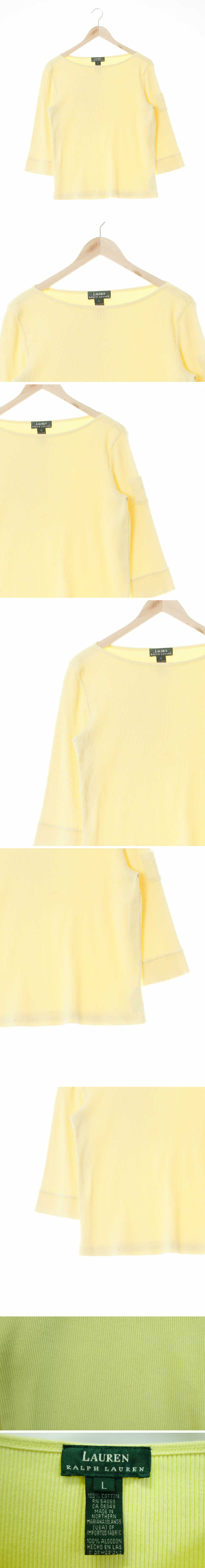 랄프로렌 옐로우아이리스 면 보트넥골지9부티