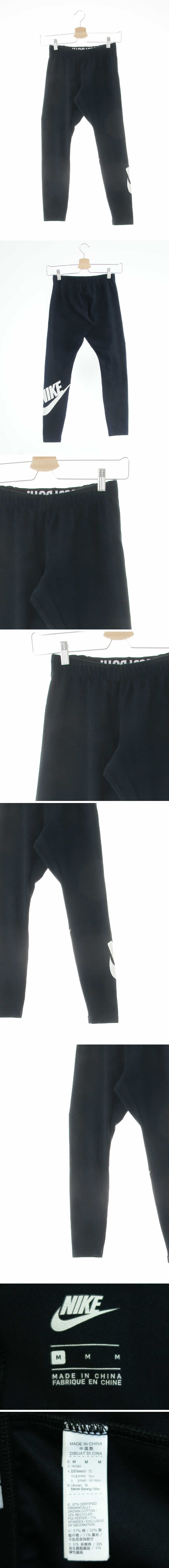 나이키 빅로고레깅스 나이키 블랙 프린팅 면혼방 빅로고레깅스
