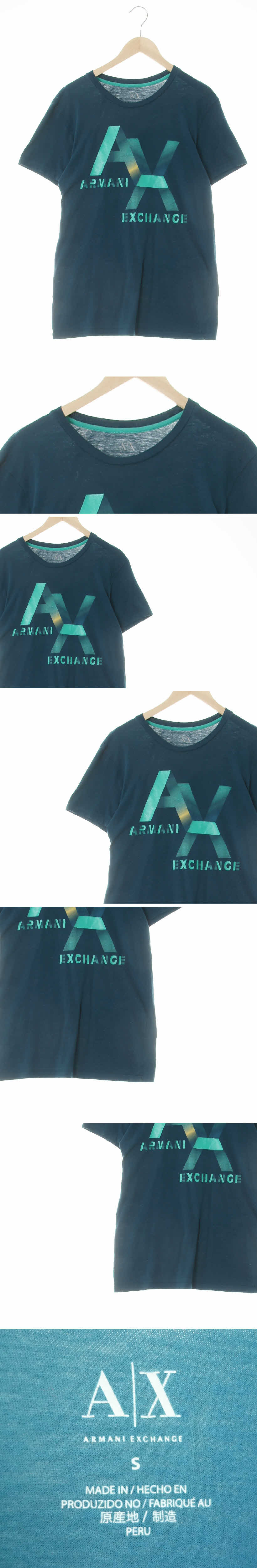 알마니 ax라운드반팔티 알마니 청록 면혼방 ax라운드반팔티