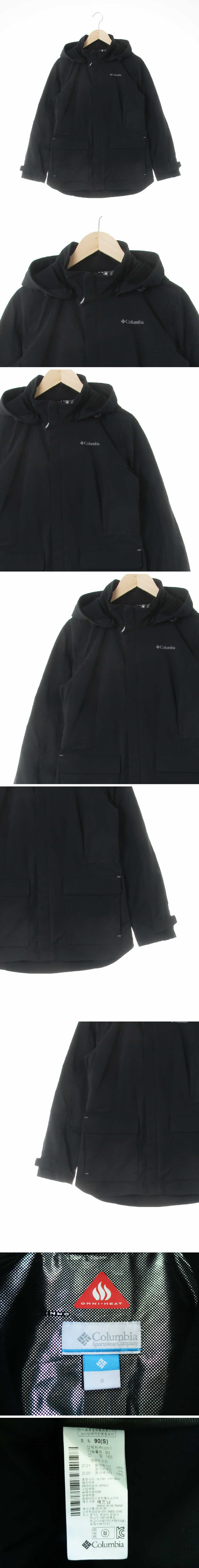 콜롬비아 플랩포켓후드하프재킷 콜롬비아 블랙 프린팅 플랩포켓후드하프재킷