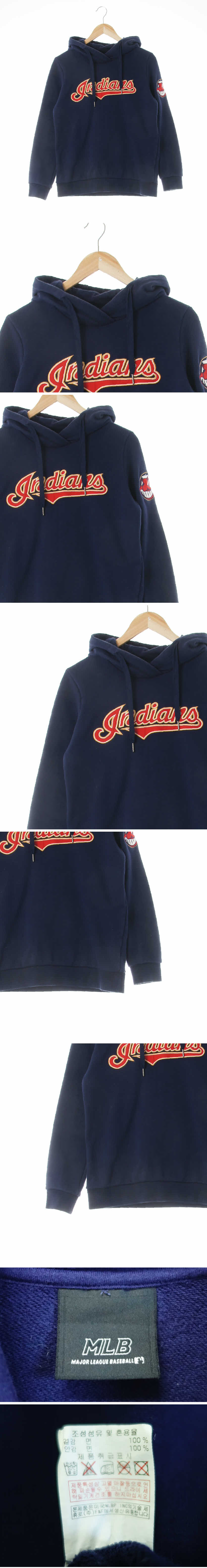 MLB 인디언후드티 MLB 네이비 면 인디언후드티
