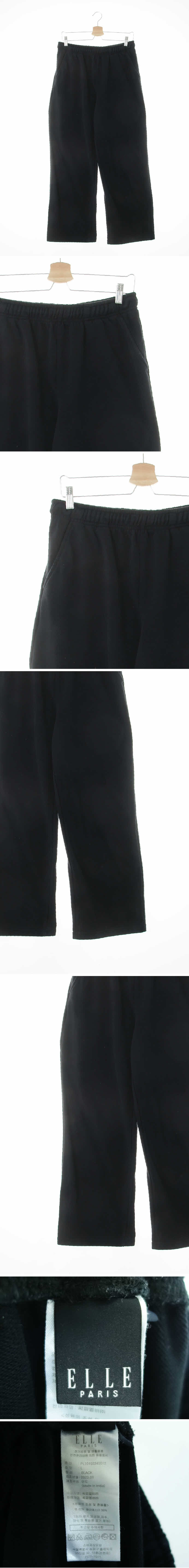 엘르 스트레이트팬츠 엘르 블랙 데님 스트레이트팬츠