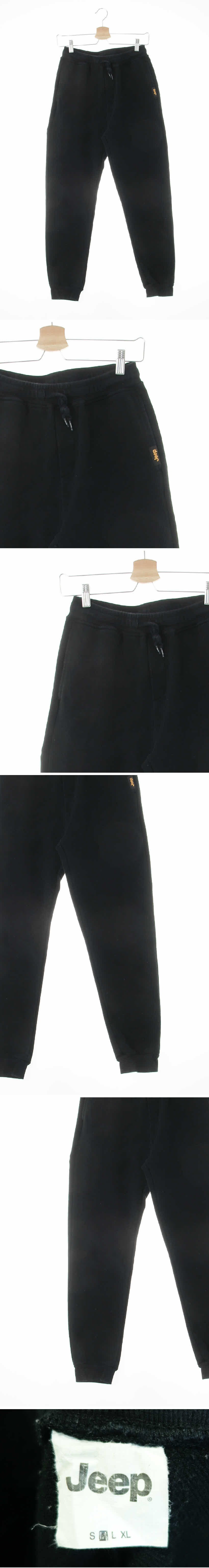 지프 조거팬츠 지프 블랙 면혼방 조거팬츠