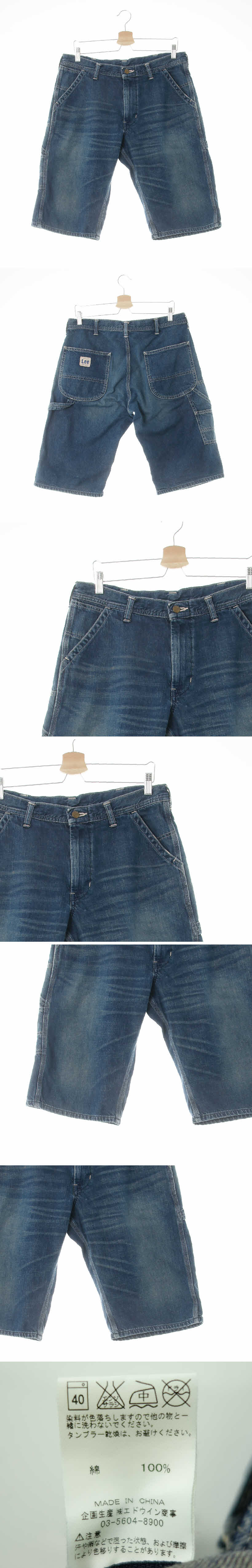 Lee 사이드포켓하프워시드진 Lee 진청 데님 사이드포켓하프워시드진