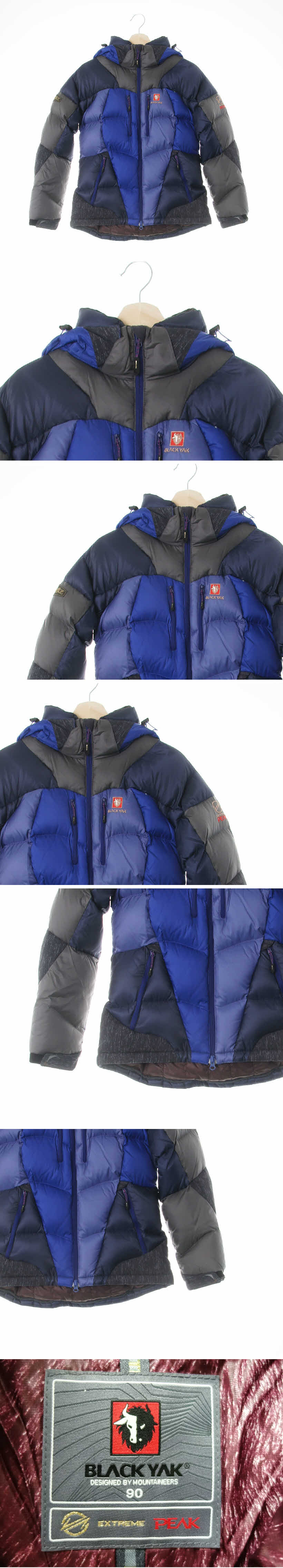 블랙야크 배색헤비하프패딩 블랙야크 네온블루다크퍼플 덕다운 배색헤비하프패딩