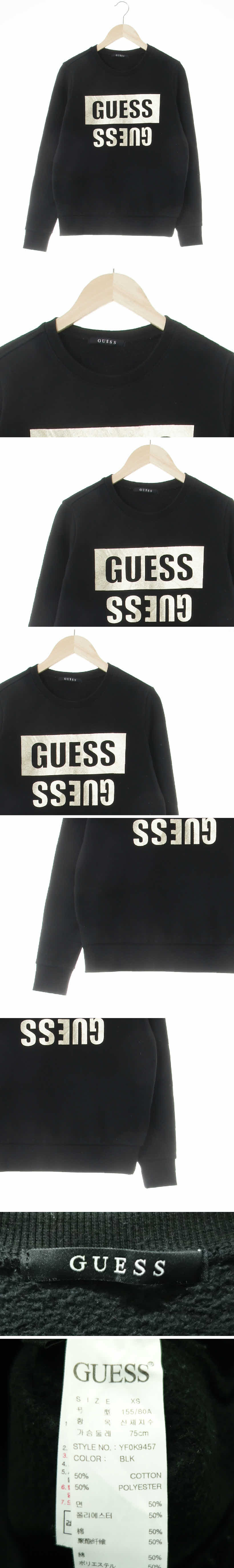 Guess 골드판박이빅로고맨투맨 Guess 블랙 면혼방 골드판박이빅로고맨투맨