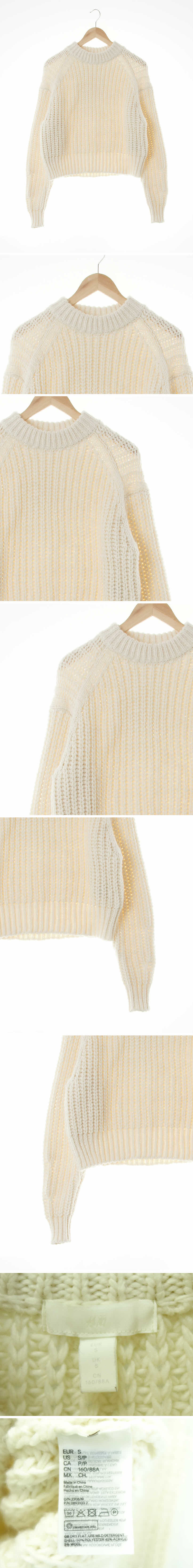 h&m 레글런골지크롭스웨터 h&m 아이보리 울혼방 레글런골지크롭스웨터
