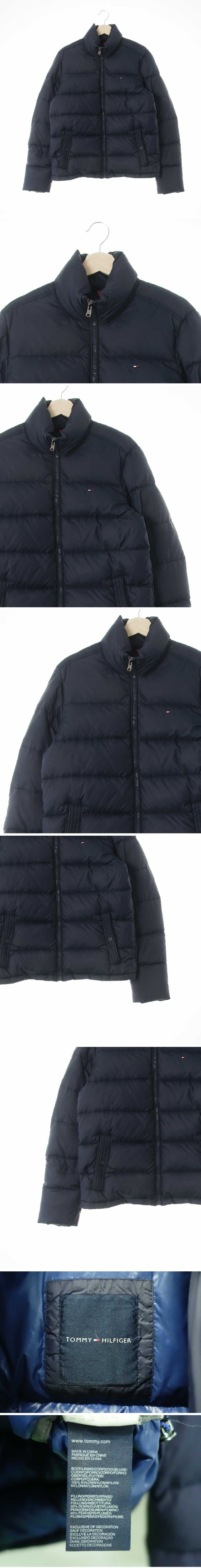 타미힐피거 하이넥숏패딩점퍼 타미힐피거 네이비 덕다운 하이넥숏패딩점퍼