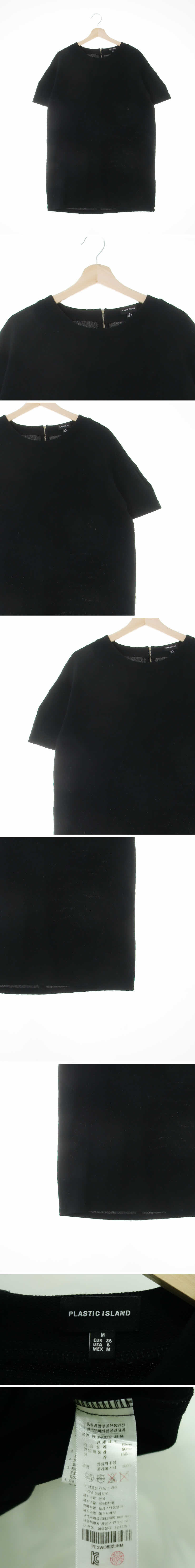 플라스틱아일랜드 오버핏반팔원피스 플라스틱아일랜드 블랙 오버핏반팔원피스