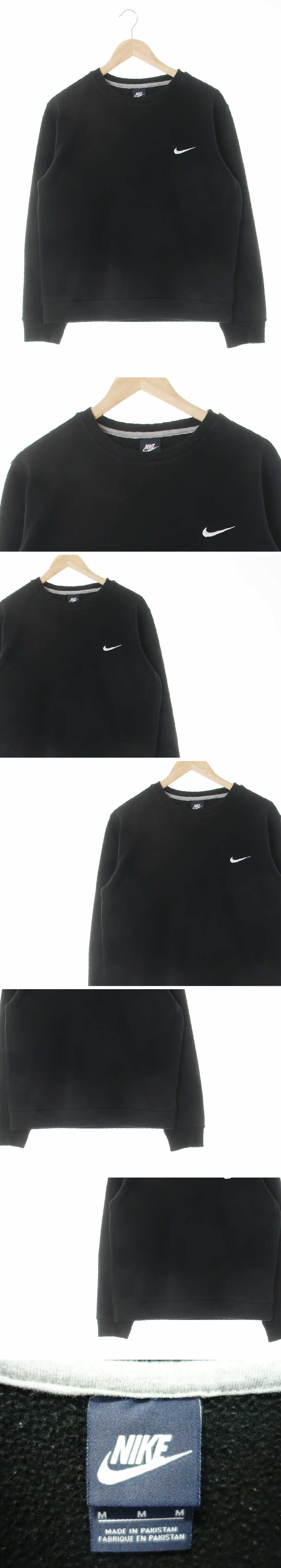나이키 블랙 면혼방 기모맨투맨