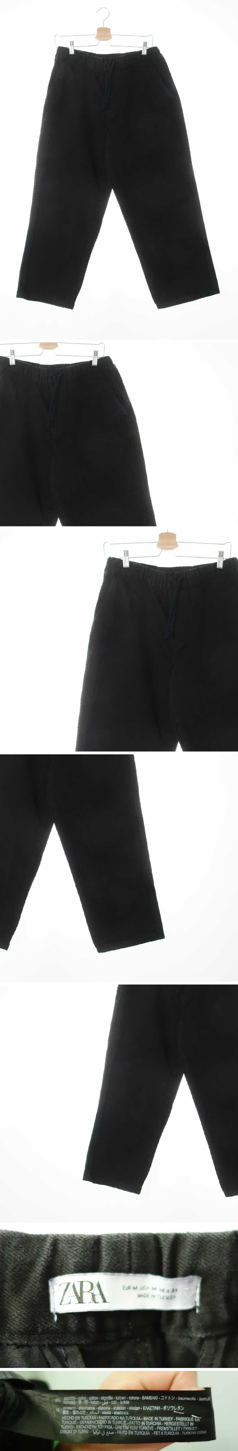 자라 와이드릴렉시드밴딩진 자라 블랙 데님 와이드릴렉시드밴딩진