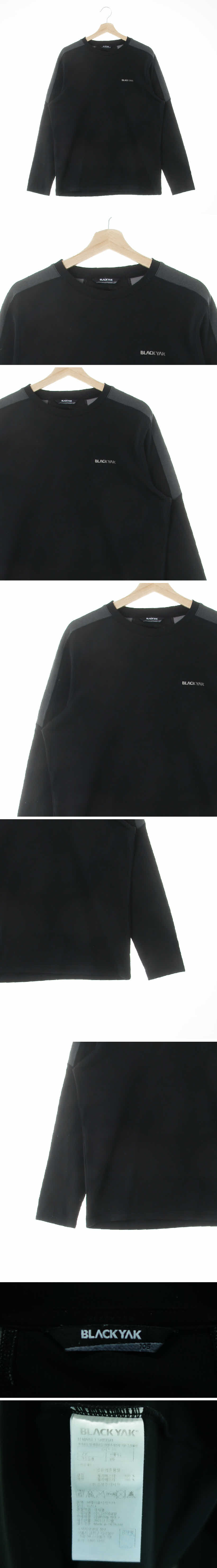 블랙야크 배색스포츠티셔츠 블랙야크 블랙그레이 프린팅 배색스포츠티셔츠