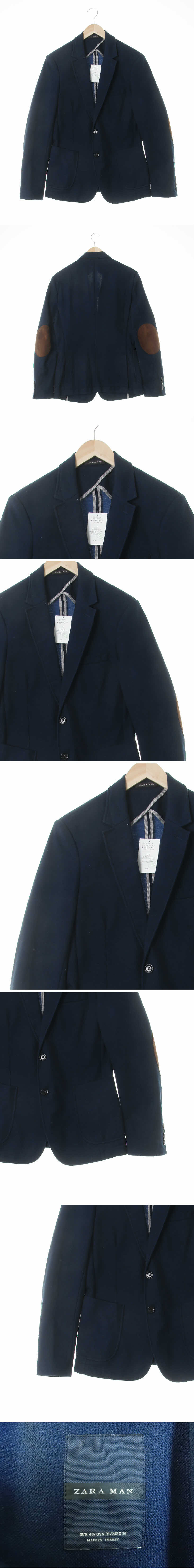 자라맨 아웃포켓투버튼블레이저 자라맨 네이비 면혼방 아웃포켓투버튼블레이저
