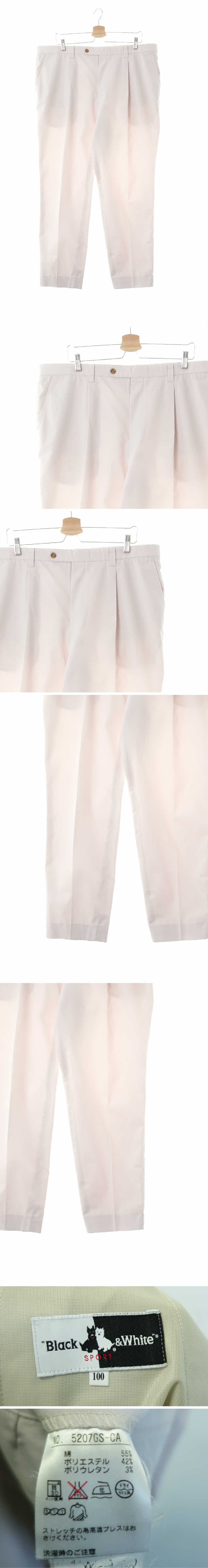 블랙앤화이트 핀턱골프릴렉스핏팬츠 블랙앤화이트 바닐라아이스핑크 면혼방 핀턱골프릴렉스핏팬츠