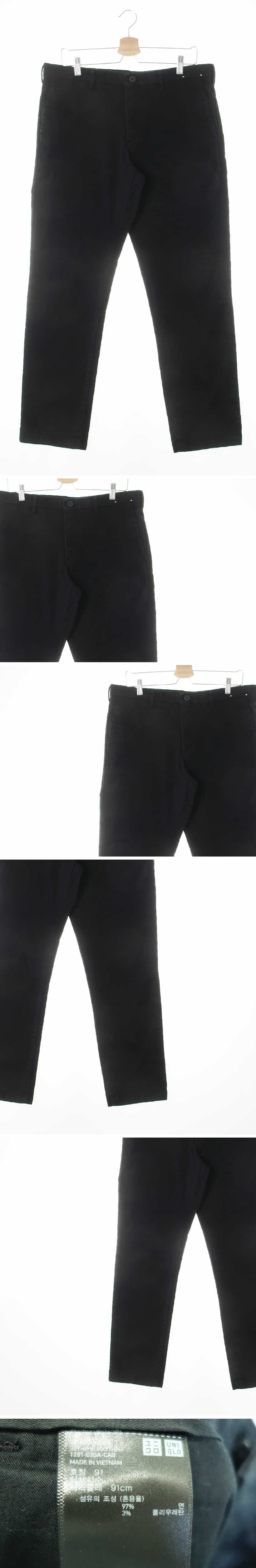 유니클로 치노팬츠 유니클로 블랙 면혼방 치노팬츠