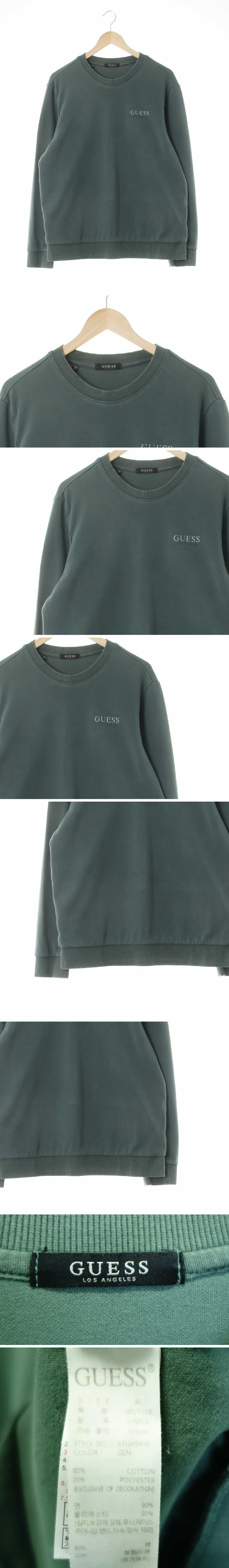 Guess 그린 면혼방 라이트맨투맨
