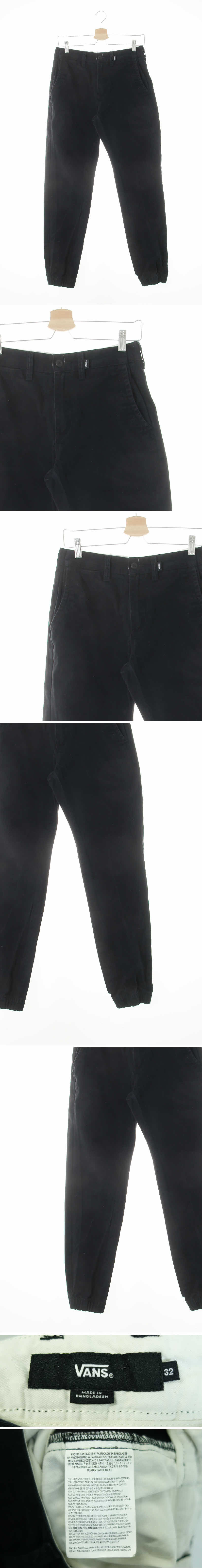 반스 워싱조거팬츠 반스 블랙 면혼방 워싱조거팬츠