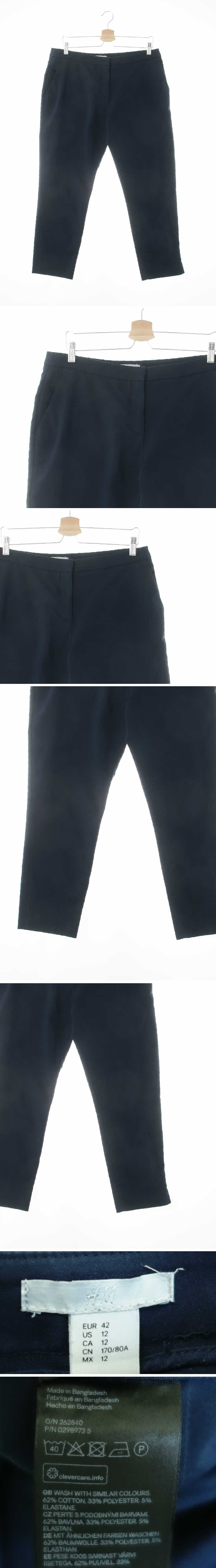 h&m 크롭슬림핏슬랙스 h&m 네이비 면혼방 크롭슬림핏슬랙스