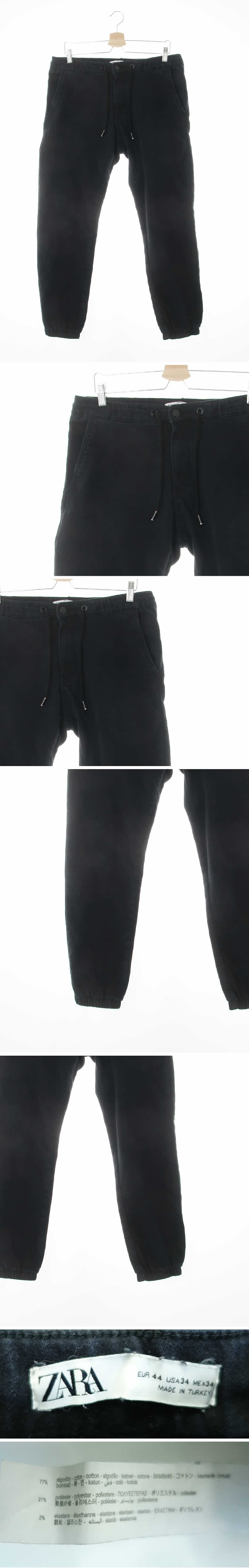자라 조거슬림진 자라 블랙 면혼방 조거슬림진