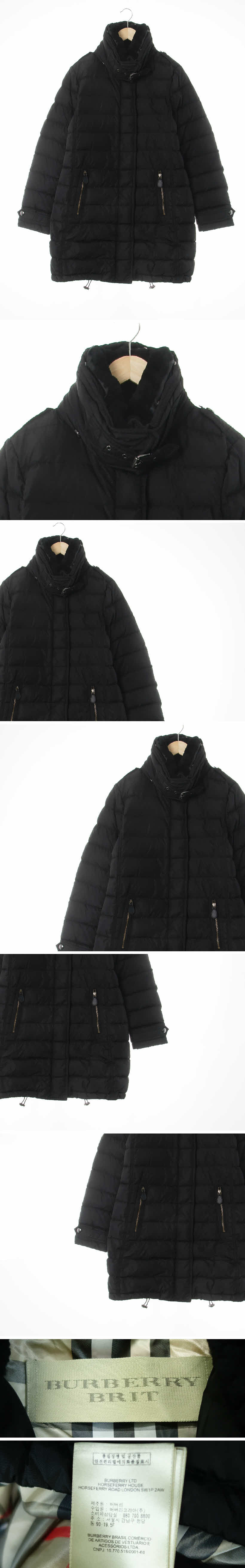 burberrybrit 퍼카라슬림롱집업패딩다운코트 burberrybrit 블랙 태평양검둥오리화이트다운 퍼카라슬림롱집업패딩다운코트