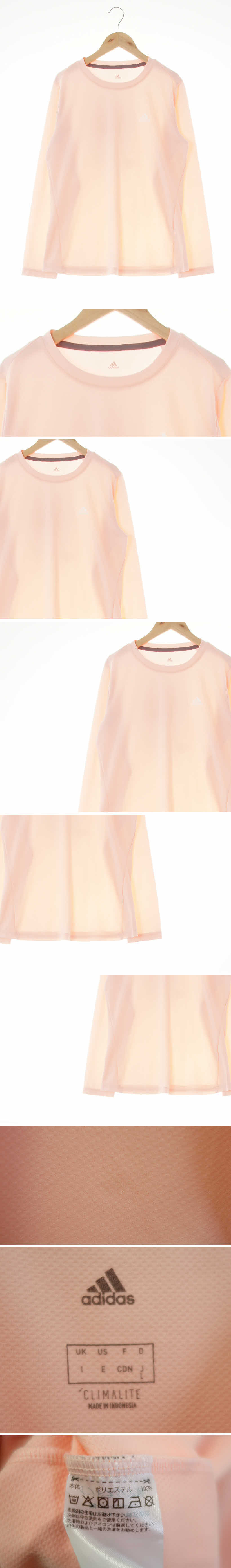 아디다스 메쉬긴팔티 아디다스 형광살몬핑크 클리마라이트 메쉬긴팔티