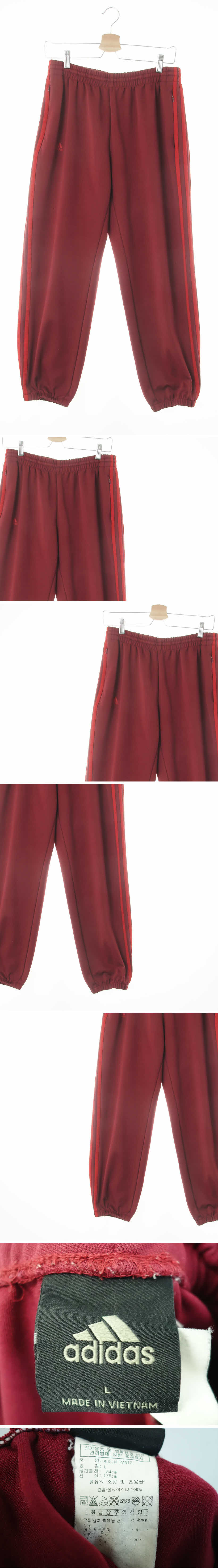 아디다스 레드삼선트레이닝조거팬츠 아디다스 버건디 레드삼선트레이닝조거팬츠