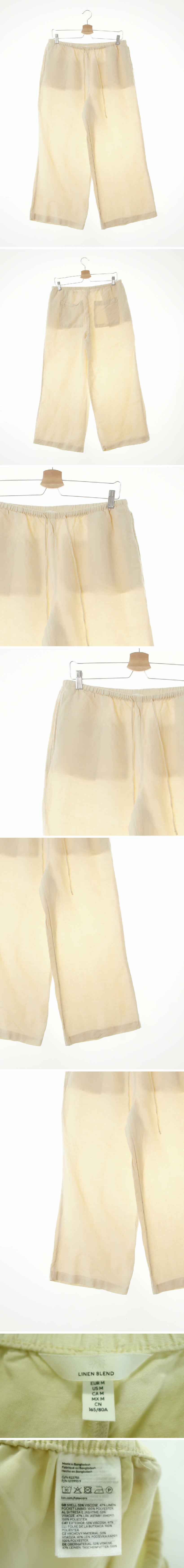 h&m 백포켓와이드팬츠 h&m 더블크림 린넨혼방 백포켓와이드팬츠