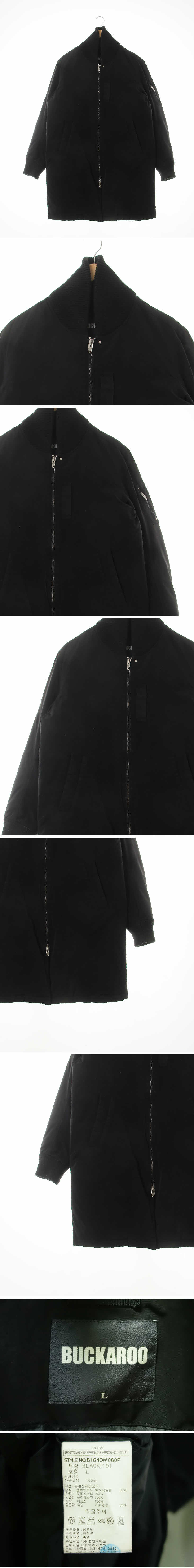 버커루 골지넥롱패딩점퍼 버커루 블랙 덕다운 골지넥롱패딩점퍼