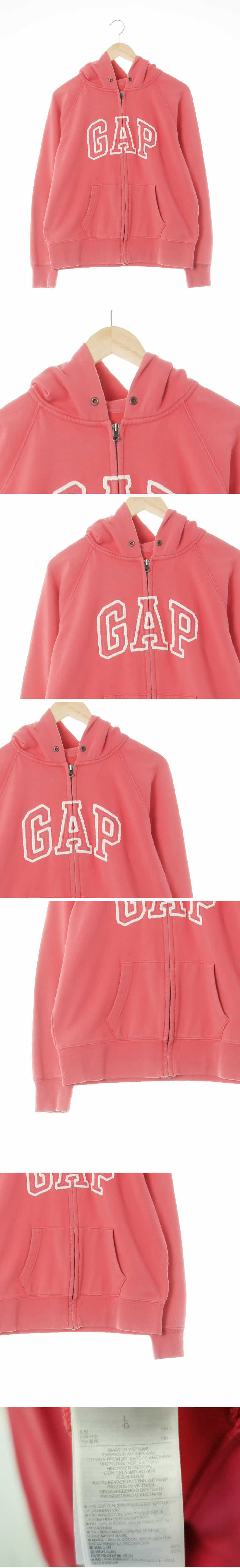 gap 센터쭈리로고후드집업 gap 핑크레모네이드 면혼방 센터쭈리로고후드집업