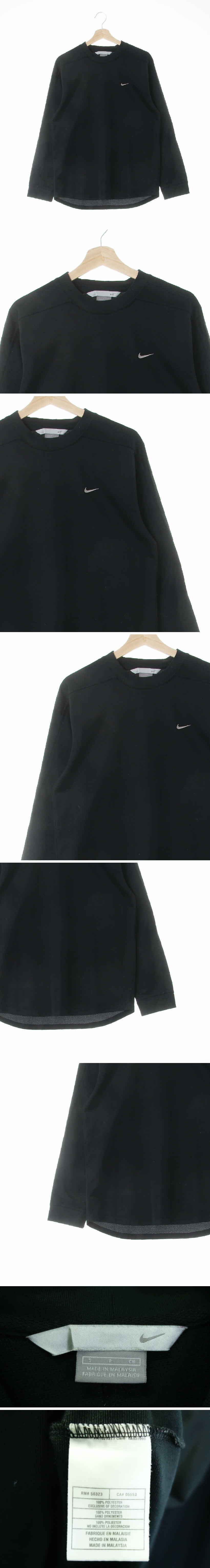 나이키 자수로고절개라운드티 나이키 블랙 자수로고절개라운드티