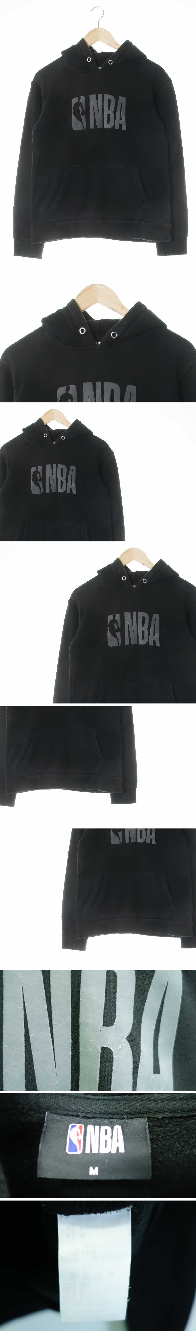 NBA 후디빅로고긴팔티 NBA 블랙 면혼방 후디빅로고긴팔티