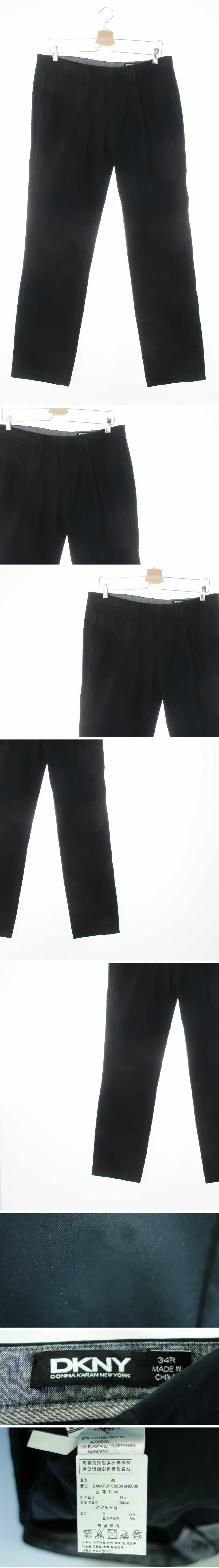 dkny 블랙 면혼방 심플치노팬츠