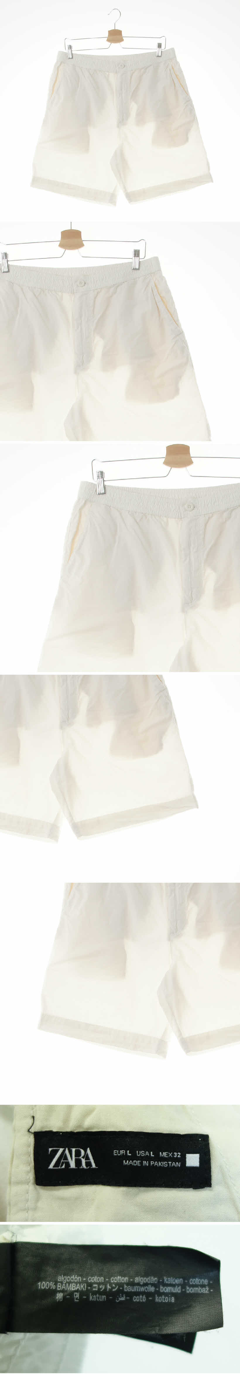 자라 밴딩베이직반바지 자라 아이보리 면 밴딩베이직반바지