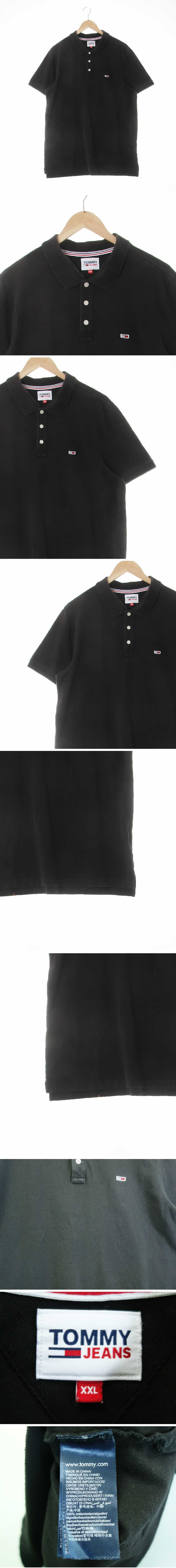 타미힐피거 블랙 면 워싱반팔카라티