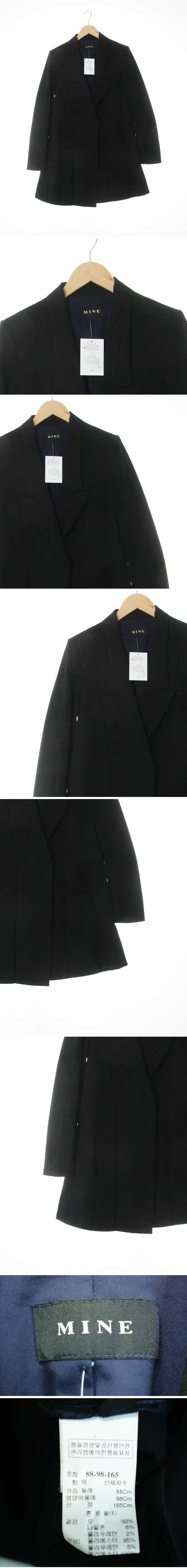 마인 핀턱플랩롱블레이저 마인 블랙 울혼방 핀턱플랩롱블레이저
