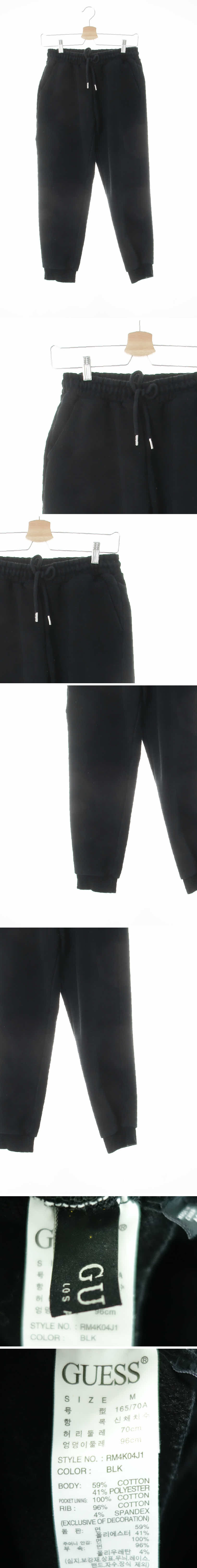 Guess 로고끈조거트레이닝팬츠 Guess 블랙 면혼방 로고끈조거트레이닝팬츠
